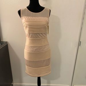 Sangria Fitted Sequined Pale Pink  Dress Size 6